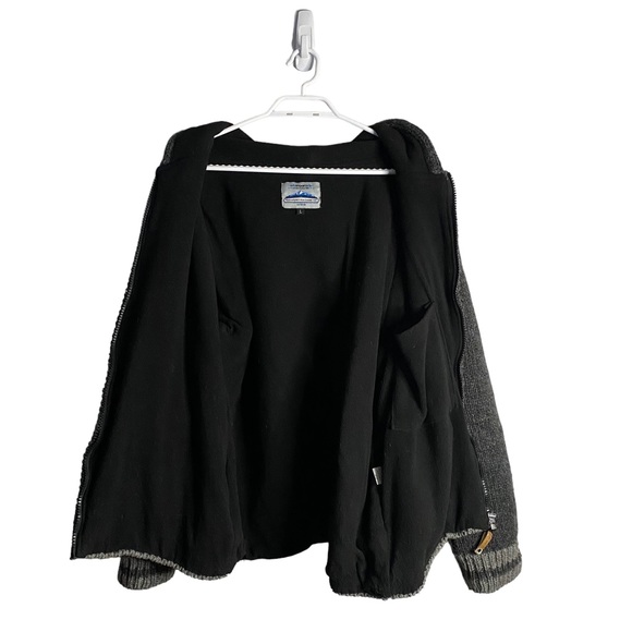 Ark Imports Men's Gray Full Zip 100% Wool Knit Hooded Jacket - Picture 8 of 9